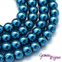 Lotto 20 perle tonde in vetro cerato 8mm CadetBlue