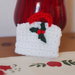 Mini BORSA bianca/rossa uncinetto.Decorazione di Natale.Segnaposto,Confezione per gioiello,bomboniera(personalizzabile).Ornamento per pacco