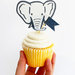 Toppers per Cupcake Elefanti Set con 10 pezzi