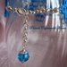 Bracciale azzurro al chiacchierino, cristallo azzurro, perle in Argento 925