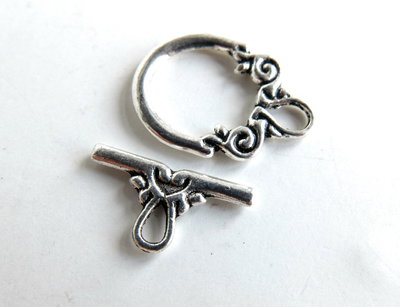 Chiusura per braccialetti in argento tibetano SAN8 Chiusura per braccialetti in argento tibetano SAN8