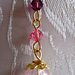 Orecchini con perla rosa, cristallo swarovski (rosa e viola)