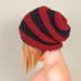 Cappello maglia, berretto lana merino, accessorio donna colore nero e borbeaux, cappello inverno. Lavorato a mano. Pronto per la spedizione.