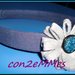 Diadema Flor Azul y Gris