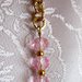 Collana con perle lilla, perle in vetro e cristalli rosa