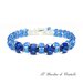 Bracciale blu Capri cristalli Swarovski e mezzi cristalli elegante fatto a mano - Ibisco