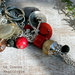 Collana lunga con pendaglio rosso e arancione country chic