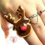 ☃ Natale In Dolcezze 2016 ☃ Anello biscotto glassato Renna - kawaii fimo handmade