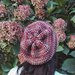 Berretto donna rosa antico, lavorato ai ferri, in lana, elegante e caldo da indossare. Nome : Dotty hat 