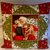 Cuscino Babbo Natale con bambina in patchwork fatto a mano