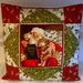 Cuscino Babbo Natale con bambina in patchwork fatto a mano