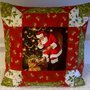 Cuscino Babbo Natale con i doni in patchwork fatto a mano