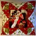 Cuscino Babbo Natale con la lista dei doni in patchwork fatto a mano