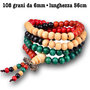 BRACCIALE MALA TIBETANO ROSARIO BUDDISTA BUDDHA UOMO DONNA LEGNO SANDALO COLLANA