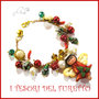 Bracciale Natale 2016  " Fufuangel rosso oro " cernit Kawaii idea regalo perle angioletto bambina ragazza donna 