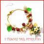 Bracciale Natale " Fufuangel verde oro " Fimo cernit Kawaii angelo angioletto perle idea regalo natalizio 