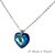 Collana con cuore di cristallo Swarovski blu Bermuda in acciaio fatta a mano - Begonia