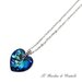 Collana con cuore di cristallo Swarovski blu Bermuda in acciaio fatta a mano - Begonia
