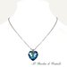Collana con cuore di cristallo Swarovski blu Bermuda in acciaio fatta a mano - Begonia