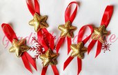 Set 6 stelline dorate in gesso addobbi di Natale
