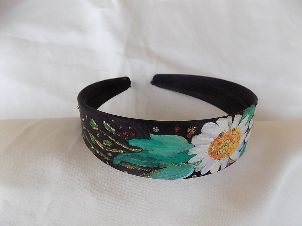 Cerchietto Per Capelli Alice In Raso Nero - Largo 1 Cm - Accessorio Elegante Per Scuola E Vita Quotidiana