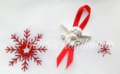Angioletto bianco decorazione per albero di Natale 