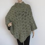 poncho in lana tweed verde salvia