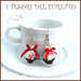Orecchini " Cupcake cioccolato fragola " muffin dolcetti Kawaii clip idea regalo miniature pasticceria