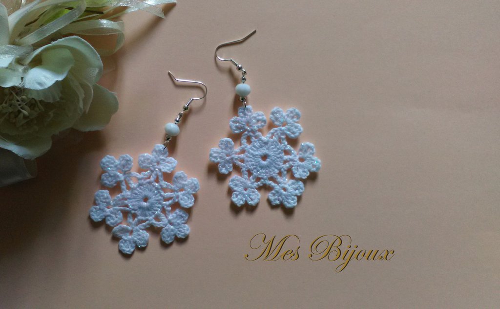 Set Orecchini Pendenti E Collana Fiocco Di Neve Vintage, Zirconia Cubica, Confezione Regalo