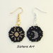 Orecchini "Il sole e la luna" realizzati con perline Miyuki delica