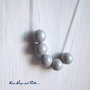 LOTTO 5 perle "Grey Pearl" (8 mm) (cod. S5810)