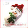 Spilla Natale 2016 " Pupazzo di neve " segnaposto personalizzabile nome idea regalo pin cappotto sciarpa natalizia ide regalo Kawaii handmade economica 