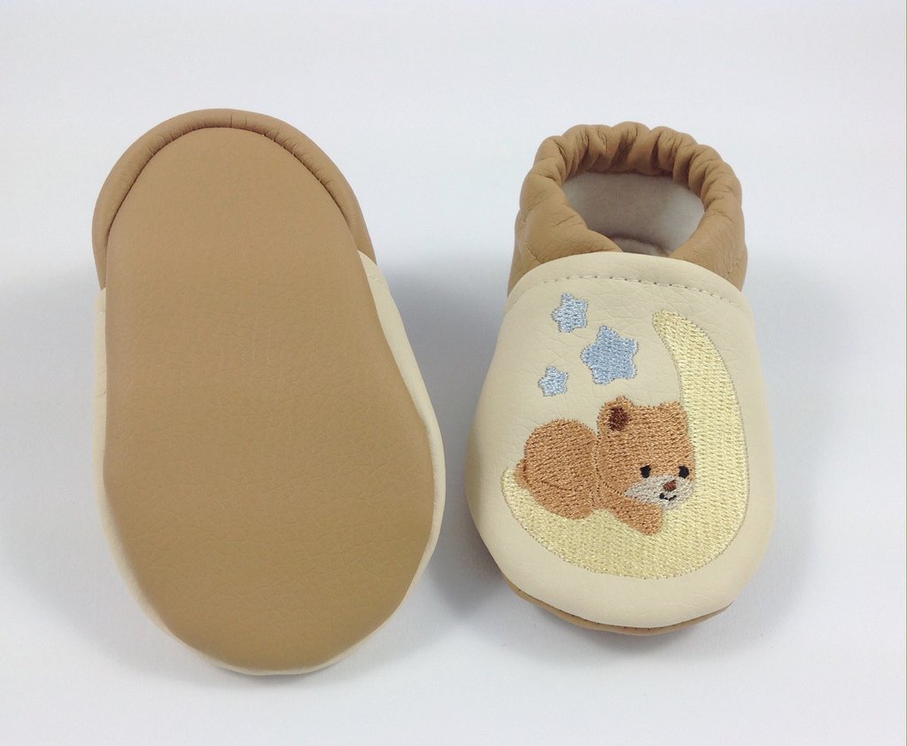 Scarpine Primi Passi In Ecopelle E Tessuto – Fondo Flessibile, Chiusura A Strappo, Per Neonati E Bambini