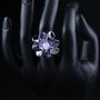 Anello a forma di fiore con perline e petali cuore swarovski elements originali idea regalo per lei