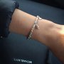 Bracciale rondelle argento 925, pepite martellate, charms argento 925 rosè