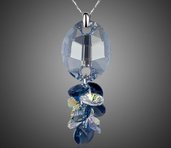 Collana con cristalli swarovski elements originali nei toni del blu,azzurro,trasparente idea regalo per lei