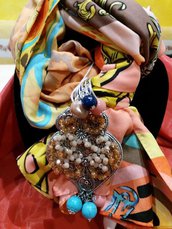 foulard decorato modello sciarpetta multicolor
