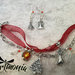Parure di Natale Rosso e e Argento - Bracciale ed Orecchini con Cristallo e Perline in Vetro- Idea Regalo Natale