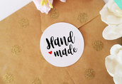 Adesivi Handmade, Etichette Adesive Handmade,Chiudi Pacco per Prodotti Fatti a Mano, 60 pz