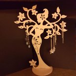 Espositore Orecchini 110 Fori Su 5 Livelli | Base In Legno E Metallo Bianco | Per Casa E Negozi | Regalo Ideale