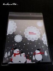 LOTTO 25 bustine apri/chiudi "Merry Christmas" (10x11cm)