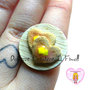 Anello vassoio tondo con pacake a forma di cuore con burro - handmade kawaii miniature