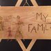 Quadretto handmade in legno e fil di ferro oro e rame:"My family"