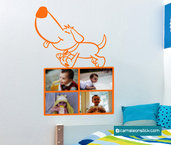 Portafoto cagnolino - adesivo murale per bambini - cornice portafotografie - sticker da parete cameretta