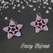 STAR & STAR LILLAC: Orecchini a Stella in tessitura di perline con Cristalli