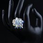 Anello regolabile su base argentata con cristalli swarovski elements originali color Crystal(aurora boreale) idea regalo pr lei