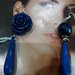 orecchini blu elettrico a gancio 