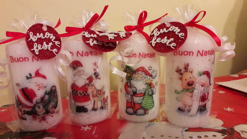 Candele Natalizie Decorate A Mano Candele natalizie decorate a mano - Feste - Natale - di Witches cre