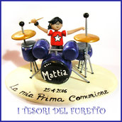 Riservato per Marianna Batteria in Fimo con batterista 