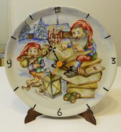 orologio da muro su piatto ceramica